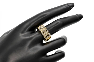 9ct Yellow Gold Cubic Zirconia Dad Ring 5.1g