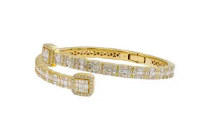 18ct Yellow Gold Diamond Crossover Bangle
