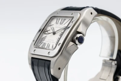 Cartier Santos 100 41mm Black Leather W20073X8 2012