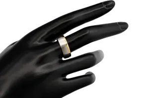 9ct Two-Tone White & Yellow Gold Wedding Band 5.5g