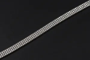 18ct White Gold 3 Row Tennis Bracelet 7.98cts