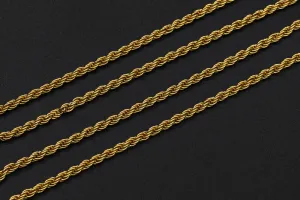 9ct Yellow Gold Diamond Cut Rope Chain 21.3g