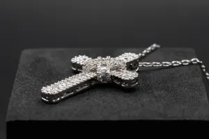 18ct White Gold Diamond Cross Necklace 1.49ct