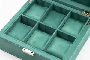 TDB Watch Storage Box - Teal Velvet - 6 Watch Capacity