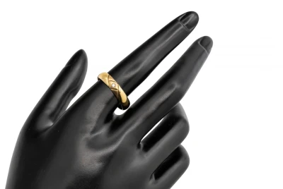 Men’s 9ct Yellow Gold Diamond Set Ring 0.05ct Classic Band