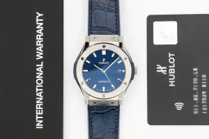 Hublot Classic Fusion 45mm Blue Rubber Bracelet 511.NX.7170.LR 2017