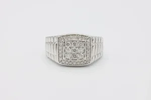 14ct White Gold President Design Diamond Ring 0.80ct 9.3g