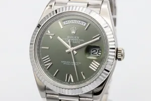 Rolex Day-Date 40mm 'Olive' 18ct White Gold Presidential 228239 2017
