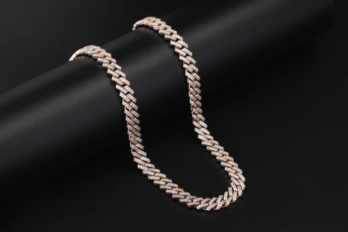 9ct White & Rose Gold Natural Diamond Cuban Chain 8.80ct G VS 22" 8.5mm 90.5g