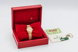 Rolex Lady DateJust 26mm 18ct Yellow Gold Presidential 69178 1989