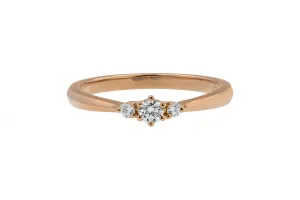 14ct Rose Gold Diamond Trio Ring 0.14ct 2.18g