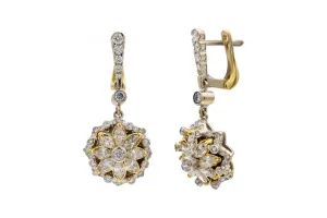 18ct White Gold Diamond Marquise & Brilliant Earrings 1.96ct