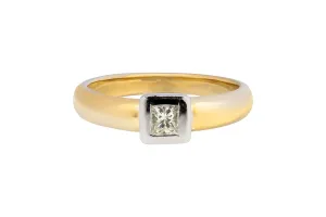 18ct Yellow Gold Princess Cut Diamond Ring 0.30ct