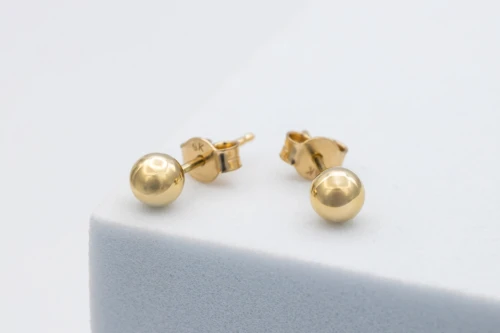9ct Yellow Gold Ball Stud Earrings 0.8g