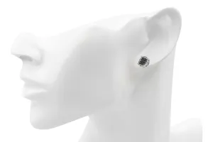 9ct White Gold White & Cognac Diamond Stud Earrings 1ct 3.2g