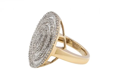 9ct  Yellow Gold Diamond Oval Cocktail Ring 0.33ct