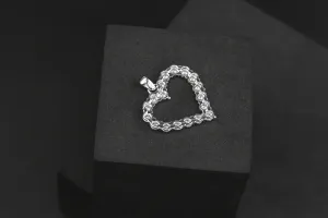 9ct White Gold Diamond Heart Pendant 1ct