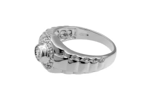 9ct White Gold Diamond Mens Ring 7.6g 0.25ct