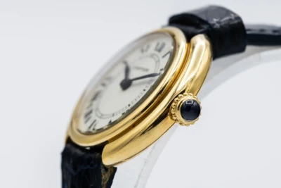 Cartier Ellipse Vintage Ladies 24mm  18ct Yellow Gold Leather 78091 Circa 1970s