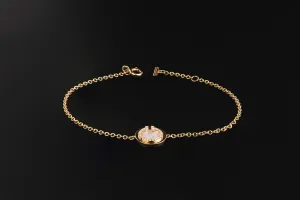 Tiffany & Co. T Circle Diamond & Mother of Pearl Bracelet 18ct Rose Gold 2.7g
