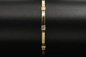 9ct Yellow Gold Multicolour Cubic Zirconia Bangle 4g