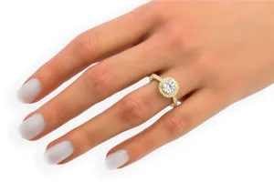 18ct Yellow Gold Lab Diamond Round Halo Engagement Ring 1.04ct IGI Certified