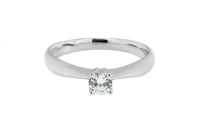 18ct White Gold Diamond Solitaire Engagement Ring 0.29ct