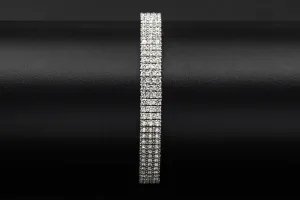 18ct White Gold 3 Row Tennis Bracelet 7.98cts