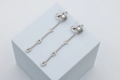 18ct White Gold Diamond Chopard LOVE YOU Earrings 84/4665-20 1.58ct