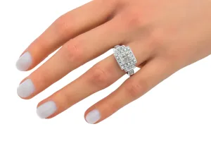 9ct White Gold White & Chocolate Diamond Square Ring 0.35ct 5.3g