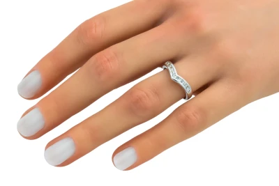 14ct White Gold Channel Set Wedding Band 0.30ct 2.8g