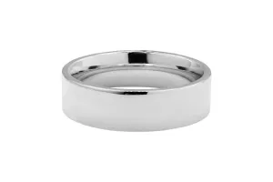 9ct White Gold D Court Wedding Band 8.5g