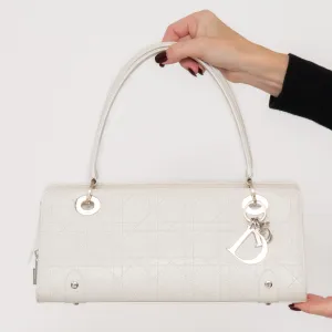 Christian Dior East West Off White Leather Cannage Bag