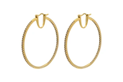 18ct Yellow Gold Diamond Hoop Earrings 1.05ct 11.1g