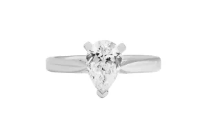 18ct White Gold Pear LAB Diamond Engagement Ring 1.08ct IGI Certified