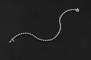 Above Earth 14ct White Gold Diamond Tennis Bracelet 3.35cts