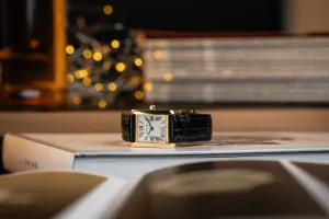 Cartier Tank Française 20mm Black Leather 18ct Yellow Gold 2385 Circa 2010