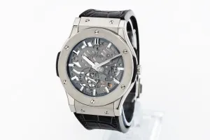 Hublot Classic Fusion Skeleton 45mm Black Crocodile Leather 515.NX.0170.LR 2017