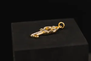 18ct Yellow Gold Diamond Key Pendant 0.19ct