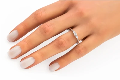 9ct White Gold Diamond Trilogy Engagement Ring 0.25ct