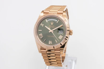 Rolex Day-Date 40mm 'Olive' 18ct Rose Gold Presidential 228235 2019 Unworn
