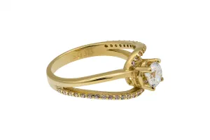 9ct Yellow Gold Cubic Zirconia Ring 3.2g