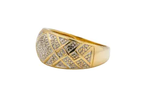 18ct Yellow Gold Art Deco Diamond Ring 0.10ct 6.1g