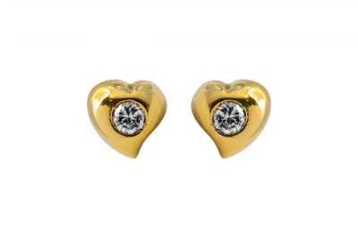 9ct Yellow Gold Heart Shaped Diamond Stud Earrings 0.20ct