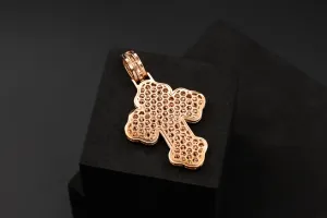 9ct Rose Gold Diamond Cross Pendant 3.71ct