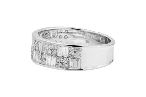 9ct White Gold Mens Diamond Ring 1.21ct