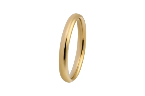 18ct Yellow Gold D-Shape Matte Wedding Band 3mm