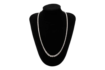 18ct White Gold Graduated Diamond Tennis Necklace 14.25ct