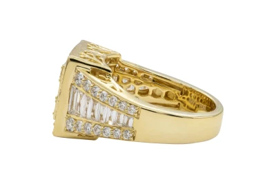 9ct Yellow Gold Baguette Diamond Square Ring 1.98ct