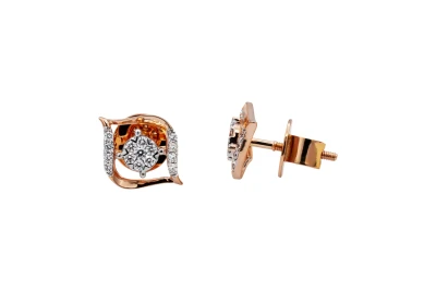 18ct Rose Gold Diamond Stud Earrings 0.20ct 2.4g